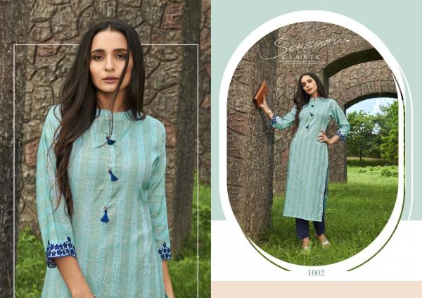 Vitara Zil Mil Cotton Designer Embroidery Kurti 